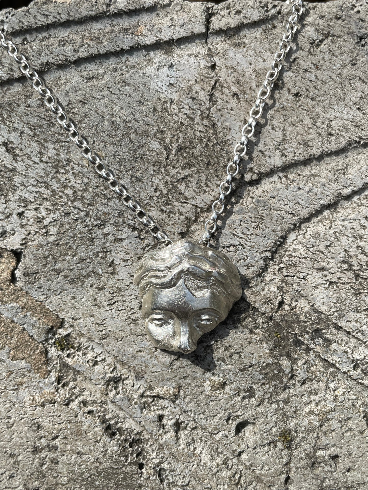 Silver Face Fragment Pendant