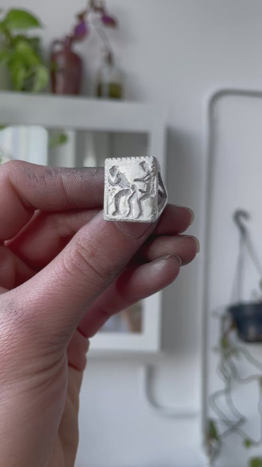 Intaglio Style Erotic Signet Ring